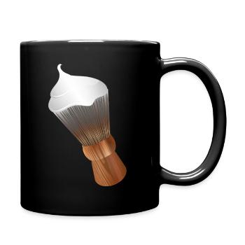 Pinceau à raser classique de barbier au look rétro - Mug uni - noir - Droite