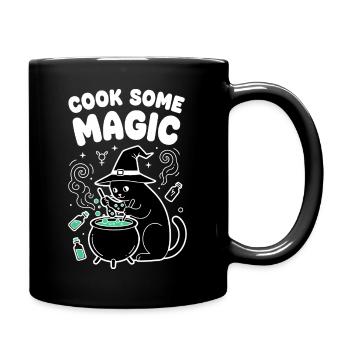Cat magic in the cauldron - Full Colour Mug - black - Right