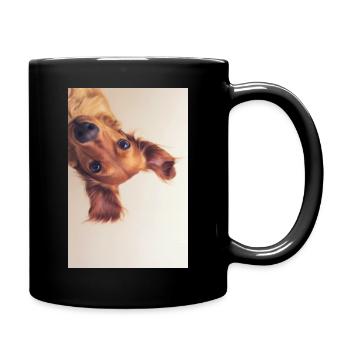 Portrait curieux du chiot - Mug uni - noir - Droite
