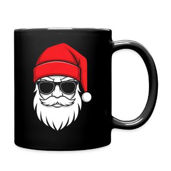 Cool Santa with beard and sunglasses - Full Colour Mug - black - Right