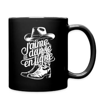 Cowboy-Stiefel und fließende Buchstaben - Tasse einfarbig - Schwarz - Rechts