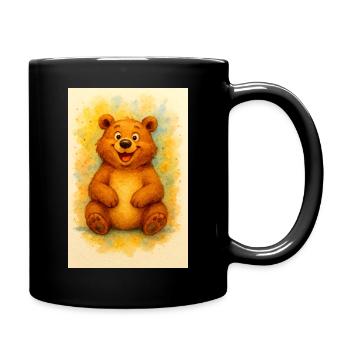Joy Bear in Watercolor - Full Colour Mug - black - Right