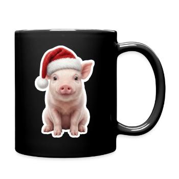 Porcelet fait un grognement - Cochon de Noël - Mug uni - noir - Droite