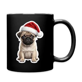 Carlin drôle en humeur fête - Mug uni - noir - Droite