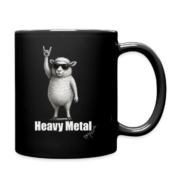Heavy Metal Schaf: Rockiges Mojo - Tasse einfarbig - Schwarz - Rechts