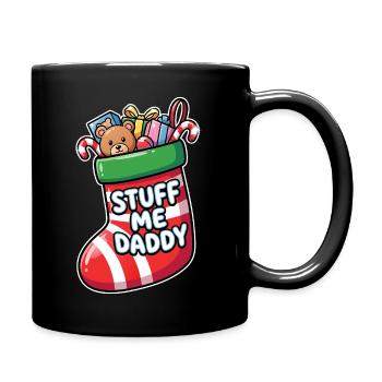 Stopfe mich, Papa! Weihnachtsstrumpf, unartig - Tasse einfarbig - Schwarz - Rechts