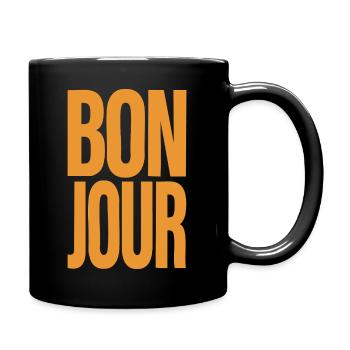 Bonjour - Traveller - Tasse einfarbig - Schwarz - Rechts