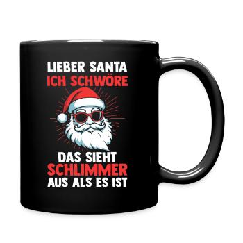 Santa Claus Christmas Time Naughty Christmas - Full Colour Mug - black - Right