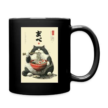 Ramen Cat Feast - Full Colour Mug - black - Right