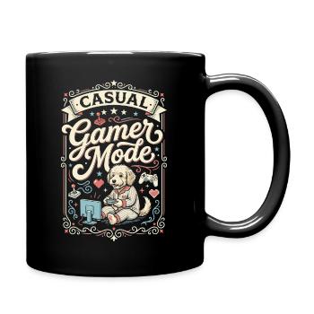 Casual Gamer Fashion Dog - Full Colour Mug - black - Right