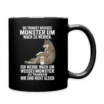 Funny Weisses Monster Wolf We Are Not The Same - Tasse einfarbig - Schwarz - Rechts