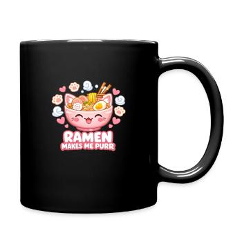 Ramen makes me purr - Tasse einfarbig - Schwarz - Rechts