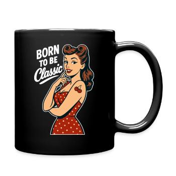 Cadeau rétro classique né de la Pin-Up Rockabilly - Mug uni - noir - Droite