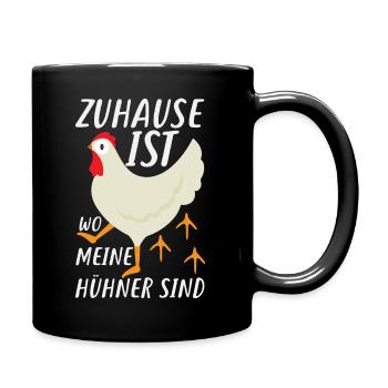 La maison, c’est là où sont mes poules - Mug uni - noir - Droite