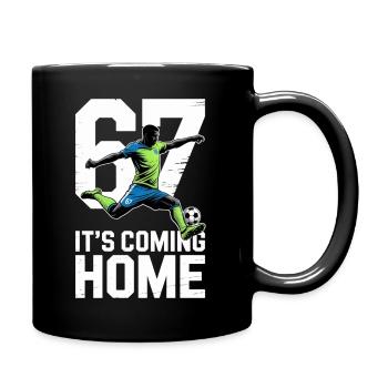 67 – Fußball - Tasse einfarbig - Schwarz - Rechts
