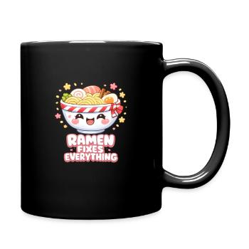 Ramen fixes everything - Full Colour Mug - black - Right