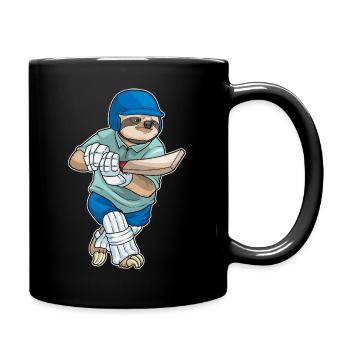 Faultier Cricket Cricketschläger Sport - Tasse einfarbig - Schwarz - Rechts