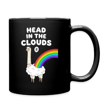 Head In The Clouds 8th Birthday Alpaca - Full Colour Mug - black - Right