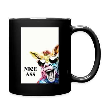 Nice Ass – Lustiges Esel Poster mit Humor - Tasse einfarbig - Schwarz - Rechts