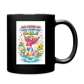 Faites plus de ce qui vous fait sourire - Mug uni - noir - Droite