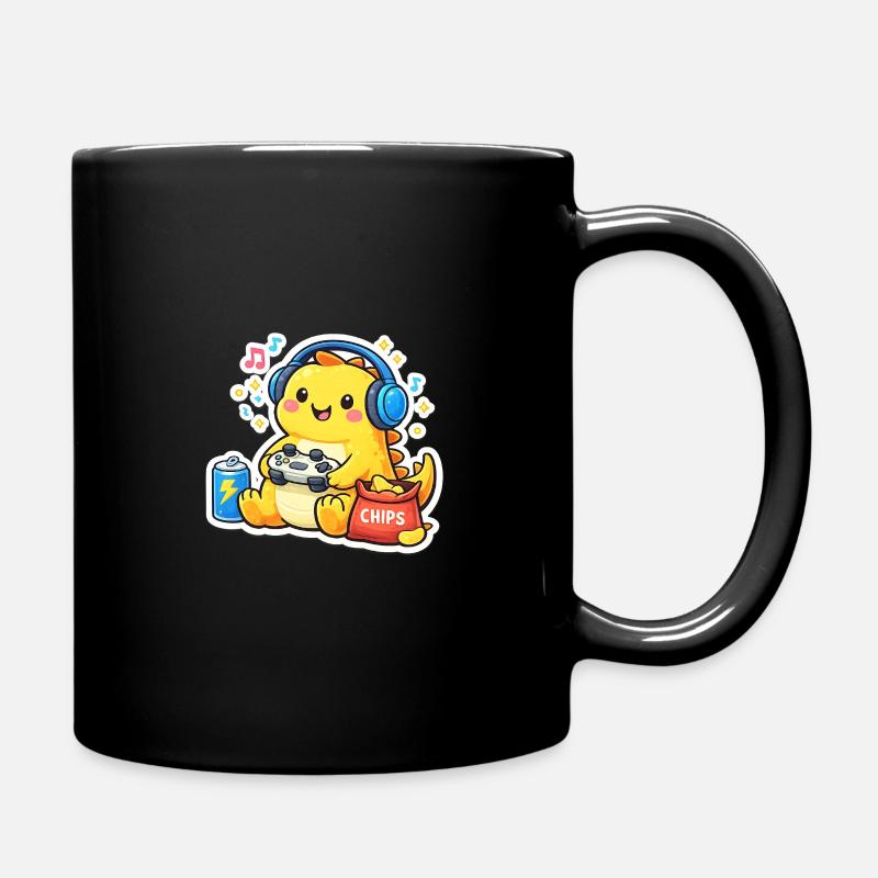 Gaming Dino - Full Colour Mug - black