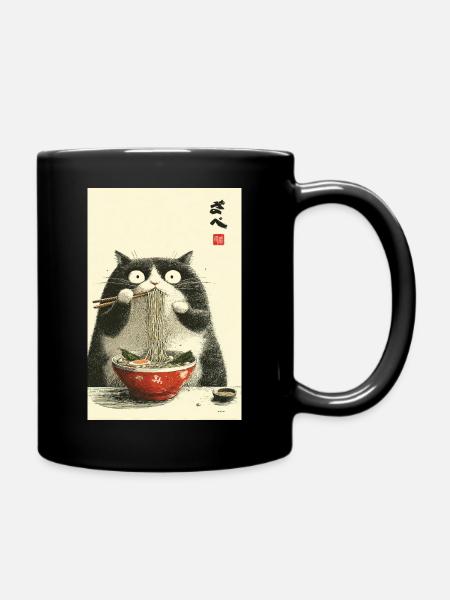 Neko-Ramen-Festmahl - Tasse einfarbig - Schwarz