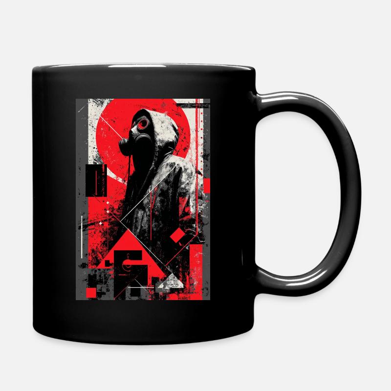 Gasmaske im Graffiti-Dystopie - Tasse einfarbig - Schwarz
