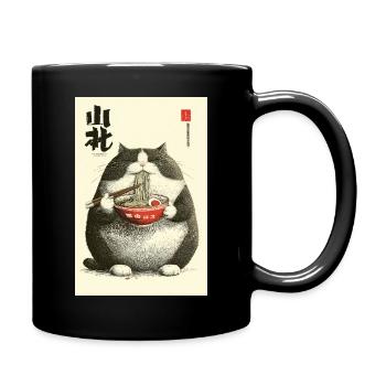 Chonky Cat Ramen Ukiyo-e - Full Colour Mug - black - Right