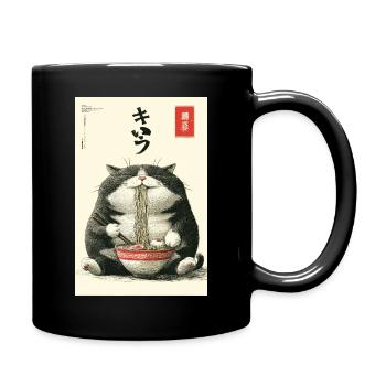 Neko Noodle Feast - Full Colour Mug - black - Right