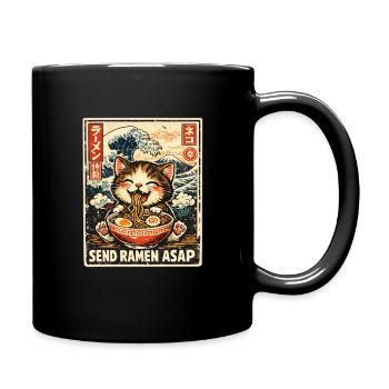Ramen Cat Kanagawa - Full Colour Mug - black - Right