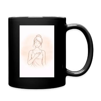 Heart Touch in Delicate Sketch - Full Colour Mug - black - Right