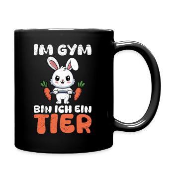 Kraftsport IM GYM BIN ICH EIN TIER Lustiges - Tasse einfarbig - Schwarz - Rechts