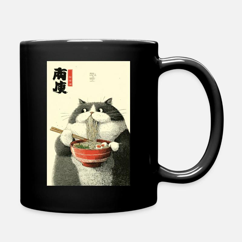 Ramen-Katzen-Ukiyo-e-Zauber - Tasse einfarbig - Schwarz