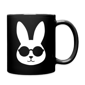 Cooler Hase Sonnenbrille Clean Vektor - Tasse einfarbig - Schwarz - Rechts