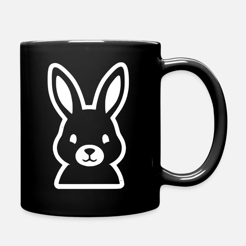 Hase Kopf Outline Comic Sticker Vektor - Tasse einfarbig - Schwarz