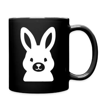 Süßer Hase Kopf Comic Clean Vektor - Tasse einfarbig - Schwarz - Rechts