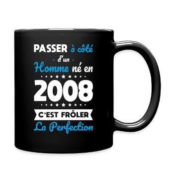Né en 2008 – Frôler la perfection  - Mug uni - noir - Droite