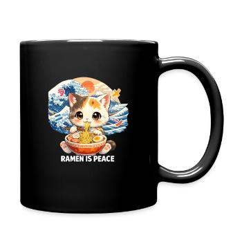 Kawaii Cats Ramen Nouilles Japon Ukiyo-E Rétro - Mug uni - noir - Droite