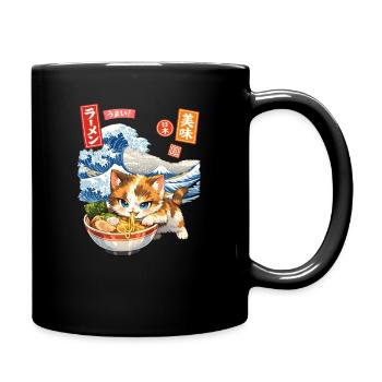 Kawaii Cats Ramen Nouilles Japon Rétro - Mug uni - noir - Droite