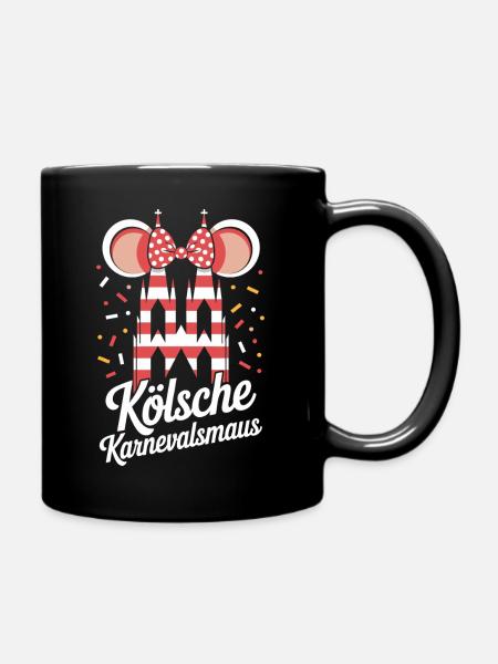 Kölsche Karnevalsmaus Karneval Köln Kölner Maus - Tasse einfarbig - Schwarz
