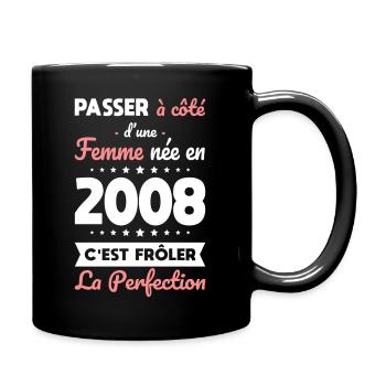Née en 2008 – Frôler la perfection  - Mug uni - noir - Droite