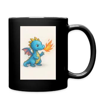 Blue Dragon Spark Breathfire - Full Colour Mug - black - Right
