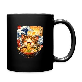Ramen is Life Noodle Cat - Full Colour Mug - black - Right