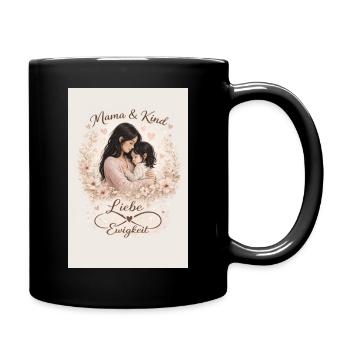 Ewige Liebe Mutter und Kind  - Tasse einfarbig - Schwarz - Rechts