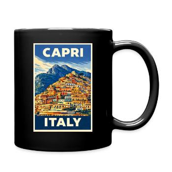 Capri Italy – Vintage Reiseposter Mediterran - Tasse einfarbig - Schwarz - Rechts