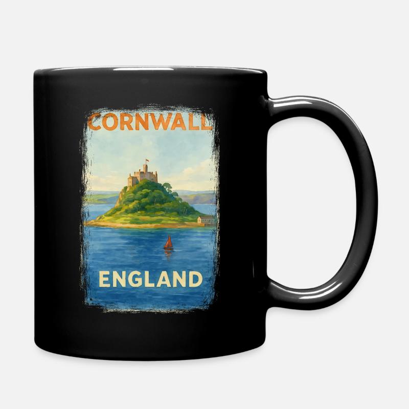 Cornwall England – Aquarell Reiseposter - Tasse einfarbig - Schwarz
