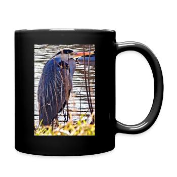 Graureiher am See - Naturfotografie Wildlife  - Tasse einfarbig - Schwarz - Rechts