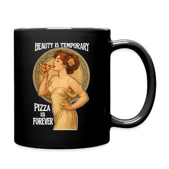 Art de pizza pin-up – La beauté est temporaire - Mug uni - noir - Droite