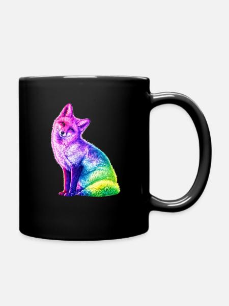 Art couleur du renard arc-en-ciel - Mug uni - noir
