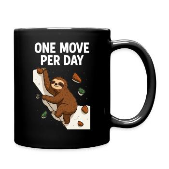 Sloth Bouldering: One Move Per Day Design - Full Colour Mug - black - Right